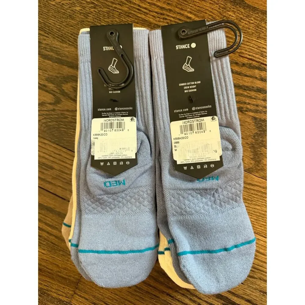 Stance Kids Casual COMBED COTTON BLEND CREW MID CUSHION Socks Youth M 6 Pairs